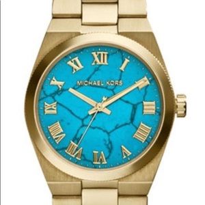 Michael Kors Gold Blue Marble